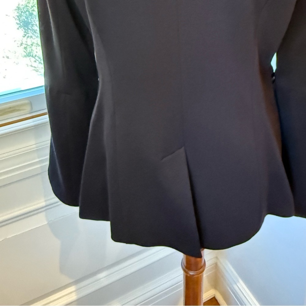 Ramy brook multimedia blazer Black faux leather trim zipper sleeves Size large - Picture 3 of 8